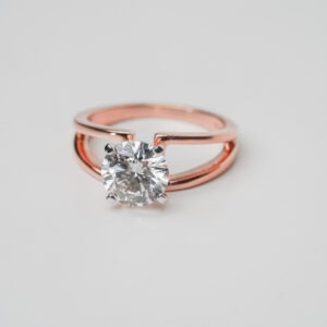 Round Solitaire Engagement Ring in Rose Gold
