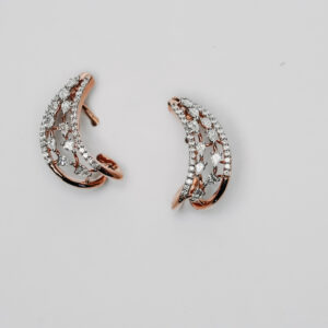 Rose Gold Open Hoop Earrings with Pear-Cut Diamonds