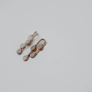 Leaf Motif Earrings with Marquise and Pear-Cut Diamonds in Rose Gold