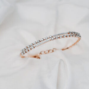 Rose Gold Double-Row Diamond Bangle